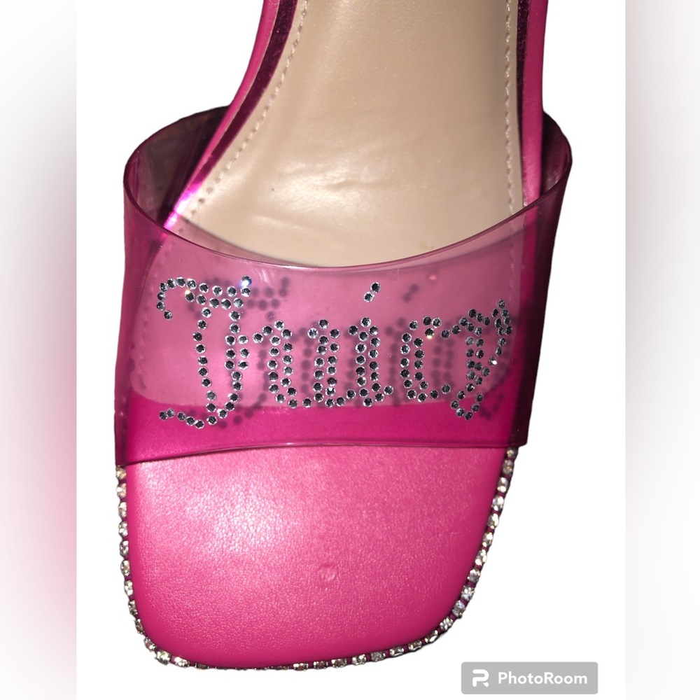 NWT Juicy Couture Pink Rhinestone Heels Size 6 - Picture 3 of 3